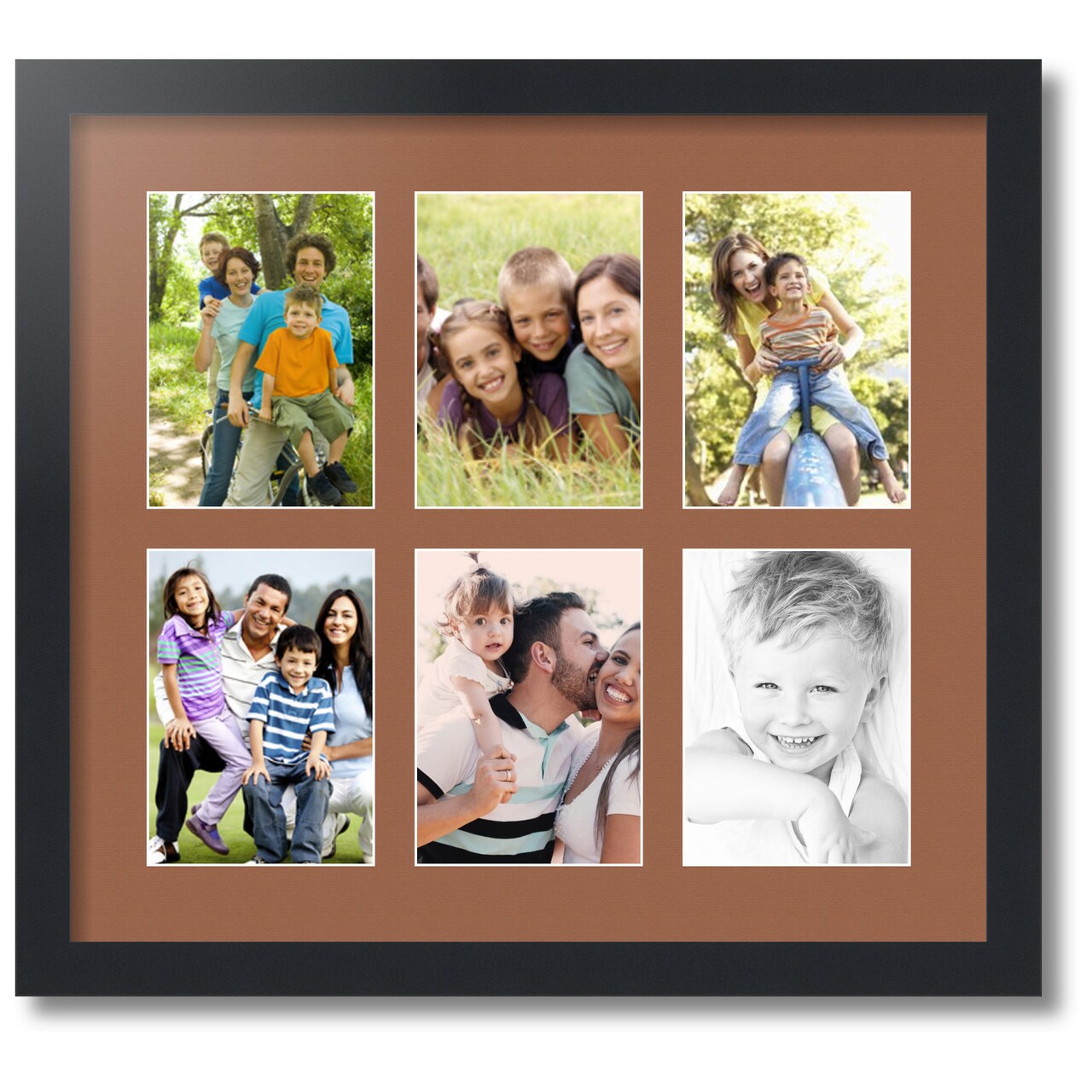 ArtToFrames Collage Photo Picture Frame with 6 - 5x7 inch Openings, Framed in Black with Over 62 Mat Color Options and Plexi Glass (CSM-3926-2041)
